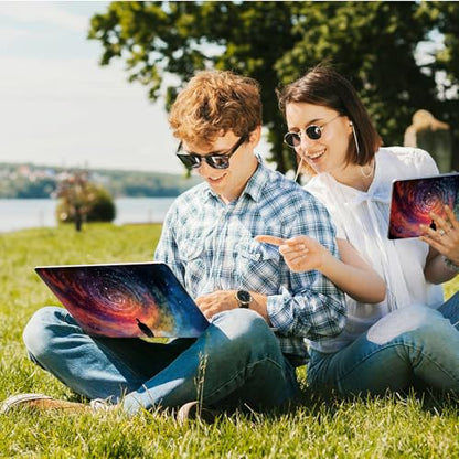 Universal Laptop Skin Sticker with 2 Wrist Pad Skins, Waterproof Scratch Resistant Vinyl Laptop Cover Decal, Cut to Fit for 11–15.6 Inch MacBook HP Dell Lenovo, Interstellar Universe - color: Interstellar Universe