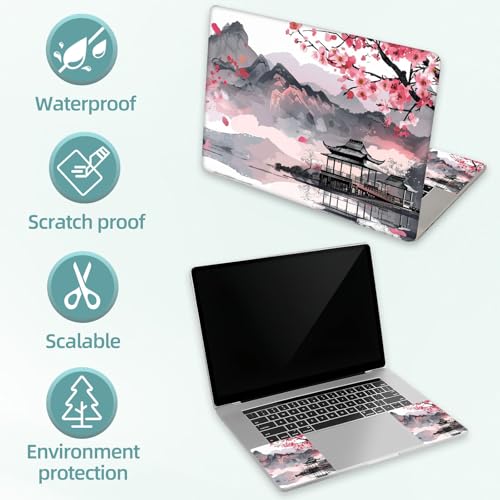 Universal Laptop Skin Decal, 3-Piece Vinyl Protector for 12 13 14 15.6" Notebook, Waterproof Anti-Scratch, Easy Trim & Bubble-Free Finish, Chinese Mountains and Rivers - color: Chinese Mountains and Rivers