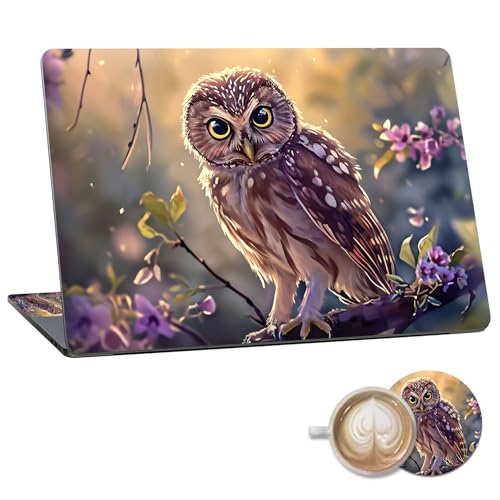Laptop Skin Sticker Decal 15.6 Inch,12 13 13.3 14 15 15.6 in Laptop Netbook Skins for Notebook,Art Decal Removable Waterproof Scratch Resistant,Universal Vinyl Cover,Cute Owl Baby - color: Cute Owl Baby