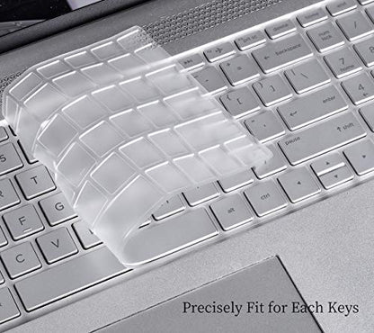 Ultra Thin Keyboard Cover for HP Laptop 15-da 15-db 15-dw 15-dy 15-bs/bw 15-ef 15t 15z 15.6" 15-db0011dx 15-dw0037wm/dw1083wm 15-dy1043dx/dy1051wm 15-ef1001ds, HP 17-by/bs/ca 17.3 Keyboard Skin, TPU - color: Clear TPU
