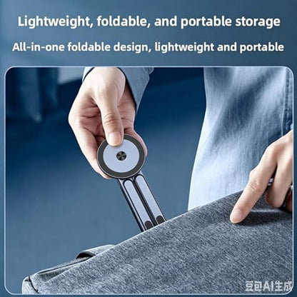3-in-1 Magnetic Foldable Laptop Stand for Phone Tablet and Laptop | Aluminum Alloy, Die-casting,Ergonomic, 8-Level Adjustable Height, Portable, For Home Office and Travel - color: Grey