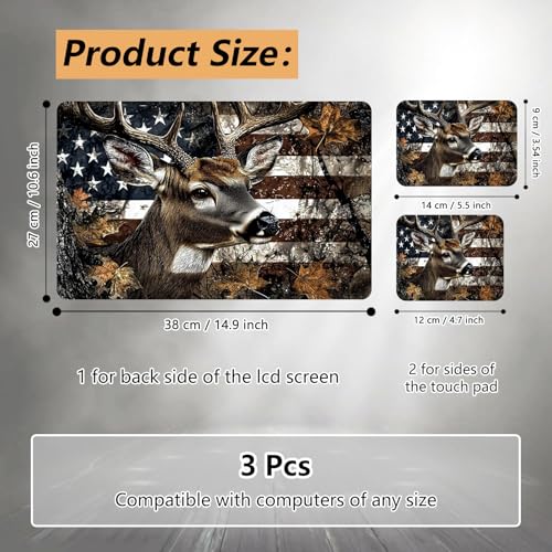 Laptop Skin Sticker for 12.1”-15.6“ Laptops (Fits 13”, 13.3”, 14”, 15”, 15.4”) | Protective Universal Reusable Vinyl Art Decal Cover | Waterproof & Scratch-Resistant- Deer America Flag Camouflage - color: Deer America Flag Camouflage