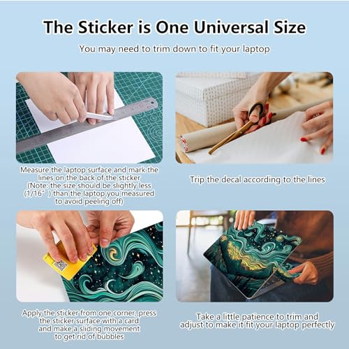 Universal Laptop Skin Sticker with 2 Wrist Pad Skins, Waterproof Scratch Resistant Vinyl Laptop Cover Decal, Cut to Fit for 11–15.6 Inch MacBook HP Dell Lenovo, Fantasy Villa - color: Fantasy Villa