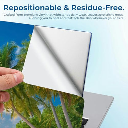 Reusable Universal Laptop Skin Sticker, Cut to Fit for 11.6–15.6 Inch Laptops, Waterproof Protective Film, No-Residue - Tropical Beach - color: Tropical Beach