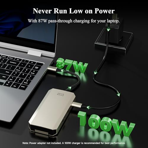 Minthouz USB C Docking Station,8-in-1 USB-C Hub with M.2 NVMe SATA SSD Enclosure,10Gbps Data Transfer, 8K@30Hz HDMI,87W PD,SD/TF Card Reader,USB 3.2 Hub for MacBook Pro/Air, Dell, HP Laptops