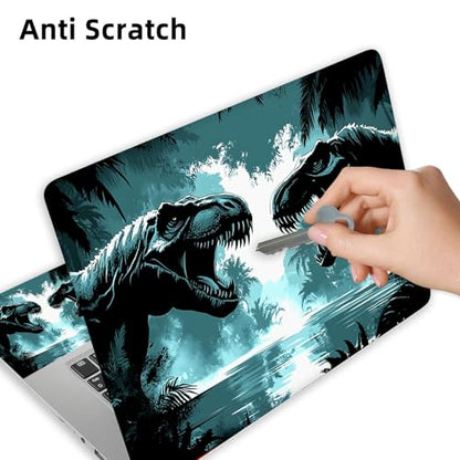 Aesthetic Laptop Skin Cover,12-15.6 Inch Universal Vinyl Sticker Decal,Waterproof Scratch-Resistant Notebook Wrap,Removable Residue-Free Protector,Dinosaur Jungle River - color: Dinosaur Jungle River