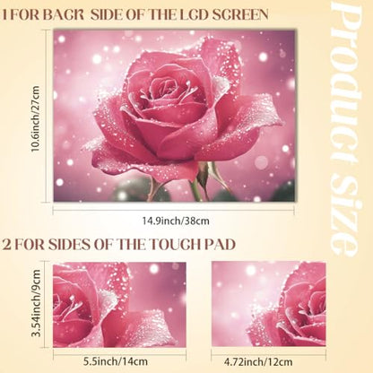 SUPERDANT Pink Rose Laptop Skin Decal Shining Rose Universal Laptops Skin Sticker Notebook Protector 12 13 13.3 14 15 15.4 15.6 Inches Vinyl Cover Removable Waterproof Personalized Art Decal Pink - color: Pink