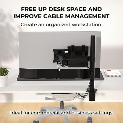 HumanCentric Universal Small Device VESA Mount for VESA Arms, Adjustable Strap Mount for Small Computers and Other Electronic Devices, Mounts On The Back of a Computer Monitor Using VESA Arm