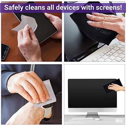 Swanky Cables Screen Cleaner Spray Kit - Electronic Cleaning for Computer, Laptop, TV, Phone, Tablet, PC, Keyboard, Car Display, LCD, LED, & 4K Flat Screen, Includes 2 Microfiber Cloth - 2 oz, 1 Pack - color: 1 Pack