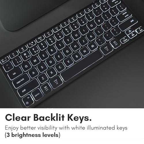Macally Compact Backlit Bluetooth Keyboard for Mac – Space-Saving, Rechargeable Multi-Device Compatible Apple Wireless Keyboard for MacBook Pro/Air, iMac, Mac mini - color: Silver