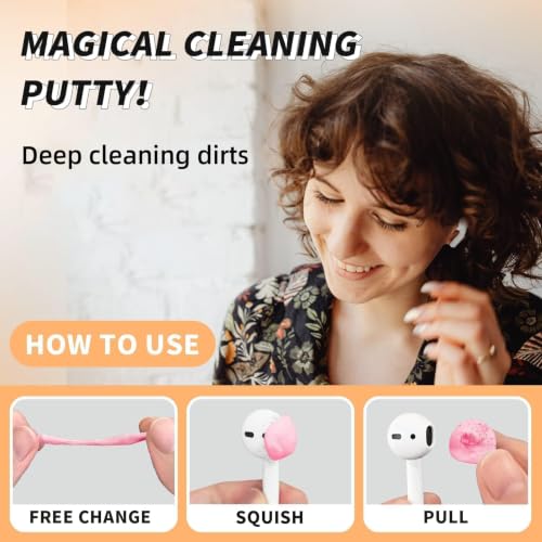 MOLOPPO Cleaning Putty, Cleaner Kit for Airpods, Phone Cleaning Kit (Pink) | Remove Ear Wax & Dirt & Gunk from Device's Small Crevices, for Airpods Charging Case/Headphones/Electronics - color: B7-Pink