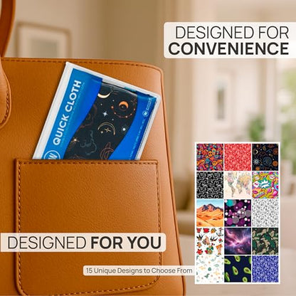 Microfiber Wholesale Quick Cloth Glasses Cleaning Cloths 5x7 Astrology | 2-Pack with Case | Double-Sided Lens Cleaner for Eyeglasses, Camera & Screens | Reusable Microfiber Glass Polishing Cloths - color: Astrology, size: 5"x7"