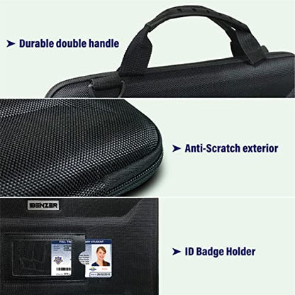 IBENZER EVA Stay-in Protective Case for 13"-15" MacBook Air/Asus/Acer/Samsung/HP/Lenovo Chromebook Laptop, Hardshell Laptop Bag & Shoulder Strap & Handle & Pocket for K-12 Students, Work, EVA13P-BK - size: 13 INCH With Pocket