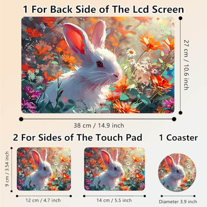 Laptop Skin Sticker Decal 15.6 Inch,12 13 13.3 14 15 15.6 in Laptop Netbook Skins for Notebook,Art Decal Removable Waterproof Scratch Resistant,Universal Vinyl Cover,Cute Rabbit - color: Cute Rabbit