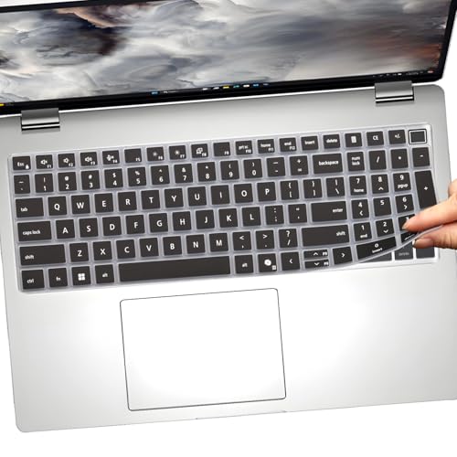 2 PCS Keyboard Cover for 16" Dell Pro 16/Pro 16 Plus/Pro Max 16 PB16250 PB16255 PC16250 PC16255 MC16250 MC16255, Dell Pro Max 18 Plus MB1825 2026-2024 18'' Laptop (NOT FIT Pro 16 Premium DA16250) - color: Black+Clear