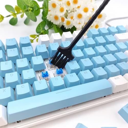 Quacc Keycap Remover Tool Set, 2 PCS Stainless Steel Keycap Pullers with 2 PCS Keyboard Brushes for Mechanical Keyboard