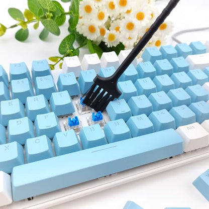 Quacc Keycap Remover Tool Set, 2 PCS Stainless Steel Keycap Pullers with 2 PCS Keyboard Brushes for Mechanical Keyboard