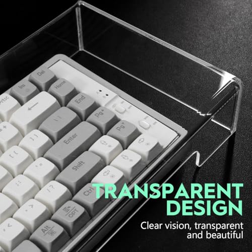 Acrylic Keyboard Cover, Clear Keyboard Dust Cover for Desktop Anti-Cat Protector Lid Waterproof Protective Case (18.5x5.9x1.8 Inches)