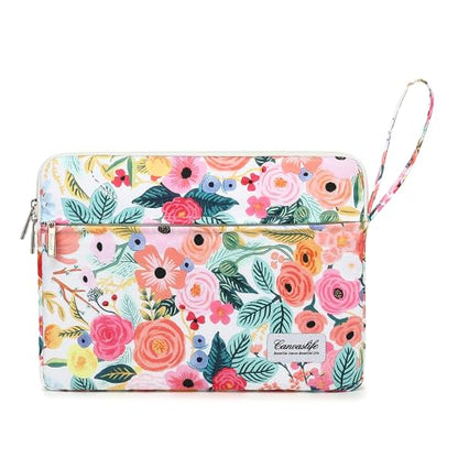 Canvaslife Laptop Sleeve Case Cover with Pocket for MacBook Pro 14 inch and 14 inch-14.4 inch HP, Lenovo, Dell, ASUS, Acer Notebook Computer (New Garden Roses) - color: New Garden Roses, size: 14 inch / 14.0 inch