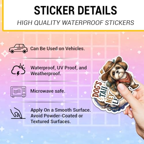 18 PCS Shih Tzu Stickers Pack – Waterproof Dog Decals for Water Bottles, Laptops, Phones, Notebook, Cars – Cool Vibrant Graphics for Shih Tzu Enthusiast - color: Shih Tzu