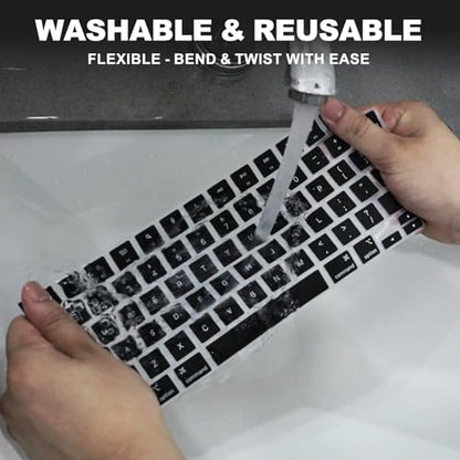Allinside Keyboard Cover for 2026 MacBook Neo 13-inch A3404 (A18 Pro) & MacBook Air 13"/15" and MacBook Pro 14"/16" (M5 Chip), Premium Silicone Keyboard Protector Skin, US ANSI Layout, Black - color: Black