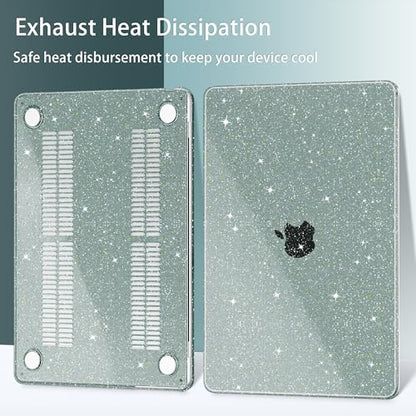 May Chen for 2022 MacBook Air 13.6 Inch Model A2681, Plastic Hard Shell Case for MacBook Air 13.6" M2 Chip with Liquid Retina Display Fits Touch ID, Midnight Green Glitter A - color: Midnight Green Glitter A