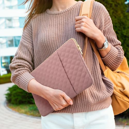 13 Inch Laptop Sleeve Case with Pocket & Accessory Bag, Pink | Compatible with 13.3 inch MacBook Air/Pro MacBook Neo A18 Laptop Computer, Waterproof Polyester Elegant Laptop Carrying Case - color: Pink, size: 13 Inch