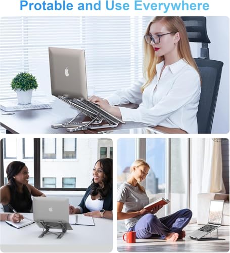Laptop iPad USB C Docking Station Stand,Aluminum Tablet Holder, 8 in 1 USB C Hub with 4K HDMI, PD 100W, 2 USB 3.0, SD/TF Reader, for MacBook/iPad/Dell/HP/Surface/Lenovo, Plug and Play