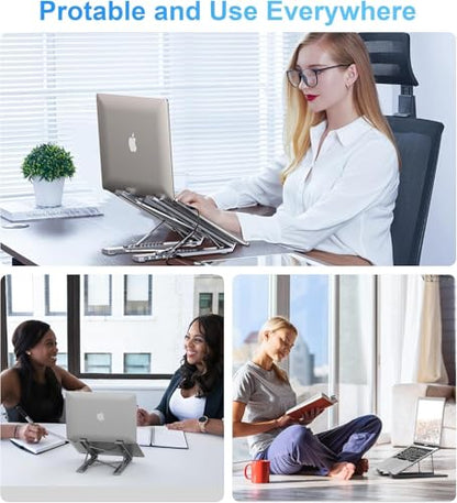 Laptop iPad USB C Docking Station Stand,Aluminum Tablet Holder, 8 in 1 USB C Hub with 4K HDMI, PD 100W, 2 USB 3.0, SD/TF Reader, for MacBook/iPad/Dell/HP/Surface/Lenovo, Plug and Play