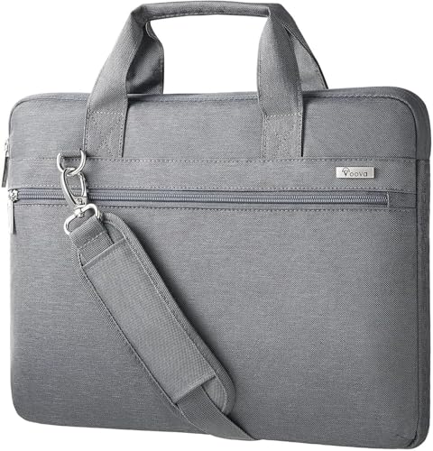 Voova Laptop Bag 17 17.3 Inch, 360° Protective Laptop Case Sleeve with Shoulder Strap Compatible with 17-18 Inch Lenovo Asus Acer Dell Hp, Waterproof Computer Bag Slim Briefcase for Men Women, Grey - color: Grey, size: 17-17.3 inch