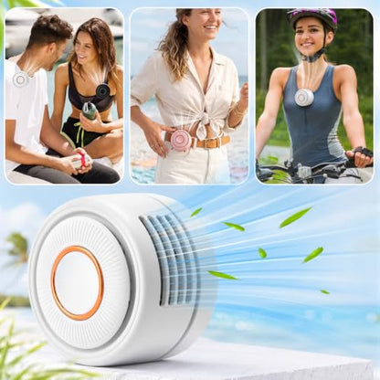 3 Pack Portable Silent Mini Bladeless Fan Clip On Cooling USB Rechargeable Electric Small Fan for Shirt Belt Waist Outdoor Travel Office Summer Wear Personal Use (Black, Pink, White) - color: Black, Pink, White