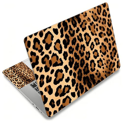 Laptop Skin Sticker Decal, Universal Reusable Vinyl Laptop Cover for 12" 13" 13.3" 14" 15" 15.4" 15.6" Notebook PC, Reusable Waterproof Scratch-Resistant with 2 Wrist Pads,Leopard Prints - color: Leopard Prints