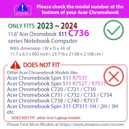 mCover Hard Case Only Compatible for 2023-2024 11.6" Acer Chromebook 511 C736 Series Clamshell Laptop Computers (NOT Compatible with Any Other Acer Models) - Orange - color: Orange