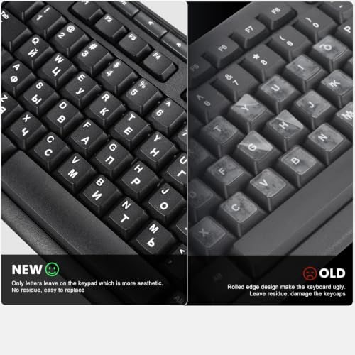 2PCS Ukrainian Keyboard Letter Stickers: Ukraine Keyboard Letters Replacement Sticker, Borderless Characters Alphabet for Laptop Computer PC Desktop, Peel-Off Film, Leave Letters - size: Ukrainian