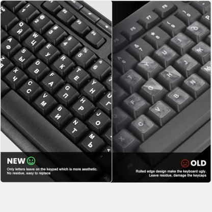 2PCS Ukrainian Keyboard Letter Stickers: Ukraine Keyboard Letters Replacement Sticker, Borderless Characters Alphabet for Laptop Computer PC Desktop, Peel-Off Film, Leave Letters - size: Ukrainian