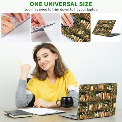 Laptop Skin Sticker Decal, Universal Protective Cover Fit 12 13 14 15.6 Inch Notebook, Reusable Water-Resistant Vinyl Decal w/ 2 Wrist Pads for Business Travel Office, Huateng Book - color: Huateng Book