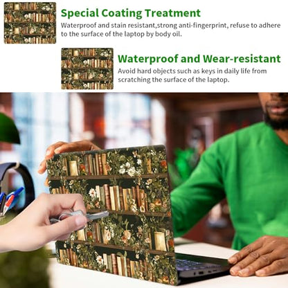 Laptop Skin Sticker Decal, Universal Protective Cover Fit 12 13 14 15.6 Inch Notebook, Reusable Water-Resistant Vinyl Decal w/ 2 Wrist Pads for Business Travel Office, Huateng Book - color: Huateng Book