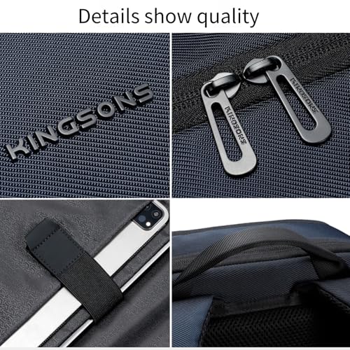 Kingsons 15.6 Inch Laptop Compartment Backpack for Men,Waterproof Slim Durable Business Backpack for Work，Travel (KS25054-Black-US-1) - color: Ks25054-black-us-1