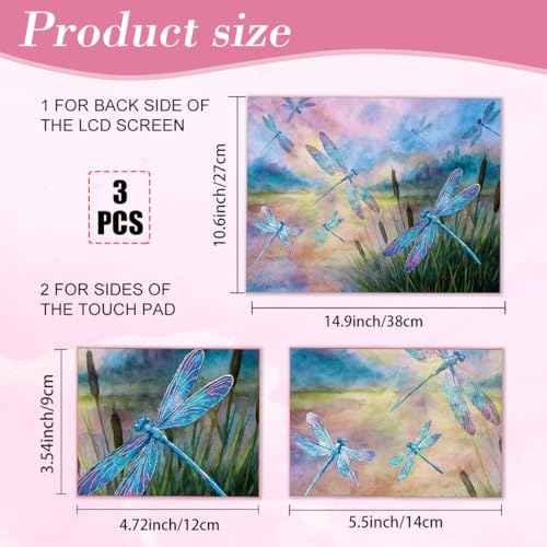 PLIGREAT Dragonfly Laptop Decal Sticker Skin Cover, Landscape Painting Laptop Stickers Skin Decal Fits 12" 13" 13.3" 14" 15" Laptops Universal Waterproof Removable Notebook Art Protector - color: Dragonfly