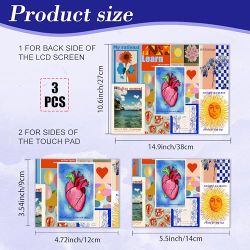 PLIGREAT Art Poster Pattern Laptop Skin Stickers Cutable Universal Size Fits 12" 13" 13.3" 14" 15 Inch Laptop Creative Removable Waterproof Notebook Art Decals PC Protector Cover Sticker