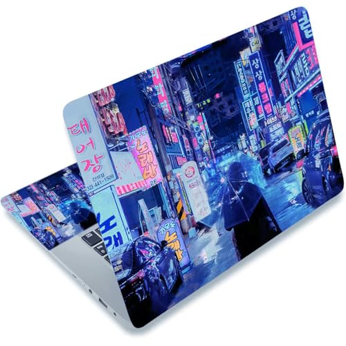 12.1 13 13.3 14 15.4 15.6 Inch Laptop Skin Decal, Laptop Skins Stickers Decals for Notebook PC, Universal Reusable Vinyl Laptop Cover Sticker, Waterproof Art Decal Protector I Neon Sign Street - color: Neon Sign Street