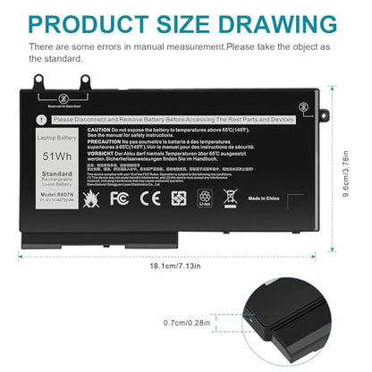 Futurebatt R8D7N 1V1XF Laptop Battery Replacement for Dell Inspiron 3540 M3550 Latitude 5400 5500 5510 7590/7591/7791 2-in-1 P80F P80F001 P84F H82T6 0C5GV2 W8GMW 0W8GMW 0R8D7N - size: R8D7N 8.94 4.96 0.71in