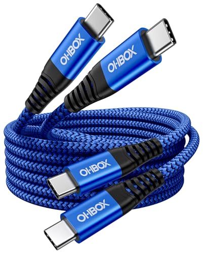 USB C to USB C Cable 60W [2Pack 3FT], USB C Fast Charging Cable for Car | Durable Braided iPhone USB Type C Cable USBC to USBC Cord for iPhone 17/16/15/Pro Max/Plus, Samsung Galaxy S23 and More-Blue - color: Blue, size: 3FT, style: USB C to USB C