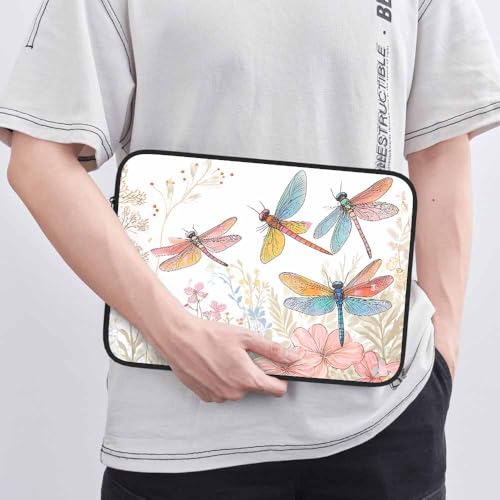 Laptop Sleeve Bag 15.4 15.6 Inch,Dragonfly Retro Flower Tree Garden Protective Polyester Computer Cases Laptop Cover Briefcase Bag Tablet Travel Cover - color: LPS-007