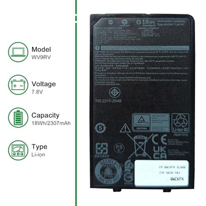 WV9RV 451-BDHV Laptop Battery Replacement for Dell Latitude 7030 Rugged Extreme Tablet Pro Rugged 10 Tablet RA00260 Series WCKPX 0WCKPX 34NWX 034NWX VM2HR WCKPX CPX-WCKPX 7.8V 18Wh 2307mAh - size: 10.1*5.9*1.0inch WV9RV