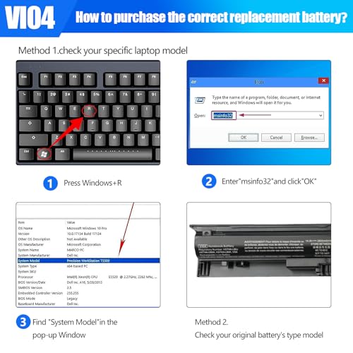 VI04 Notebook Battery for HP Spare 756743-001 756478-851 756744-001 | V104 756745-001 756478-851 for HP Pavilion 15-P 17-F Series 15-p011na 15-p165sa 15-p214dx 15-p003ax 17-f115dx 2800mAh/41Wh - size: 12.08*2.79*1.85 inch VI04