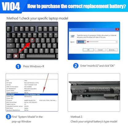 VI04 Notebook Battery for HP Spare 756743-001 756478-851 756744-001 | V104 756745-001 756478-851 for HP Pavilion 15-P 17-F Series 15-p011na 15-p165sa 15-p214dx 15-p003ax 17-f115dx 2800mAh/41Wh - size: 12.08*2.79*1.85 inch VI04