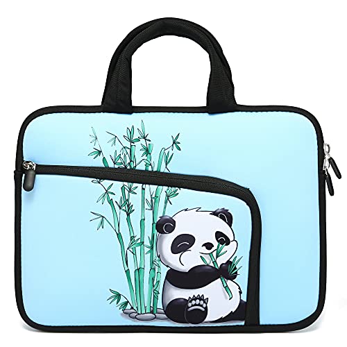 11 11.6 12 12.1 12.5 inches Laptop Sleeve Chromebook Case Ultrabook Case Notebook Sleeve PC Messenger Bag Tablet Case Neoprene Handle Sleeve for Adult Men Women, Two Pockets (Cute Panda) - color: Cute Panda, size: For 11" 11.6" 12" 12.1" 12.5 Inch