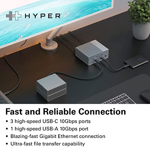 HyperDrive USB-C & Thunderbolt 4 GEN2 12-in-1 Docking Station, 100W PD for MacBook Pro/Air, iPad, PC, 4K USB C Triple Display, 10Gbps, Gigabit Ethernet - style: 12-in-1 PD