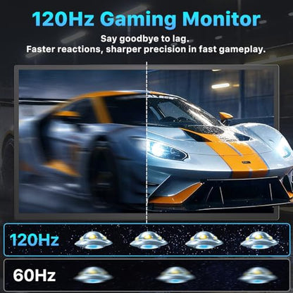 Upperizon Portable Monitor 21.5 inch FHD 110% sRGB 120Hz IPS HDR HDMI USB-C Travel Monitor for Laptop MacBook PC Surface PS5 Xbox, Large External Display with Kickstand & Speakers, VESA Compatible - size: 21.5 inch